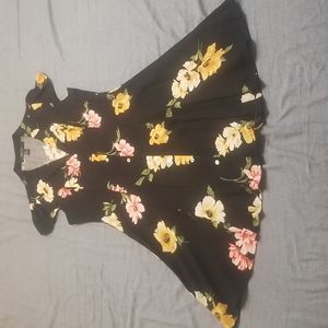 Forever 21 button up floral mini dress, size M